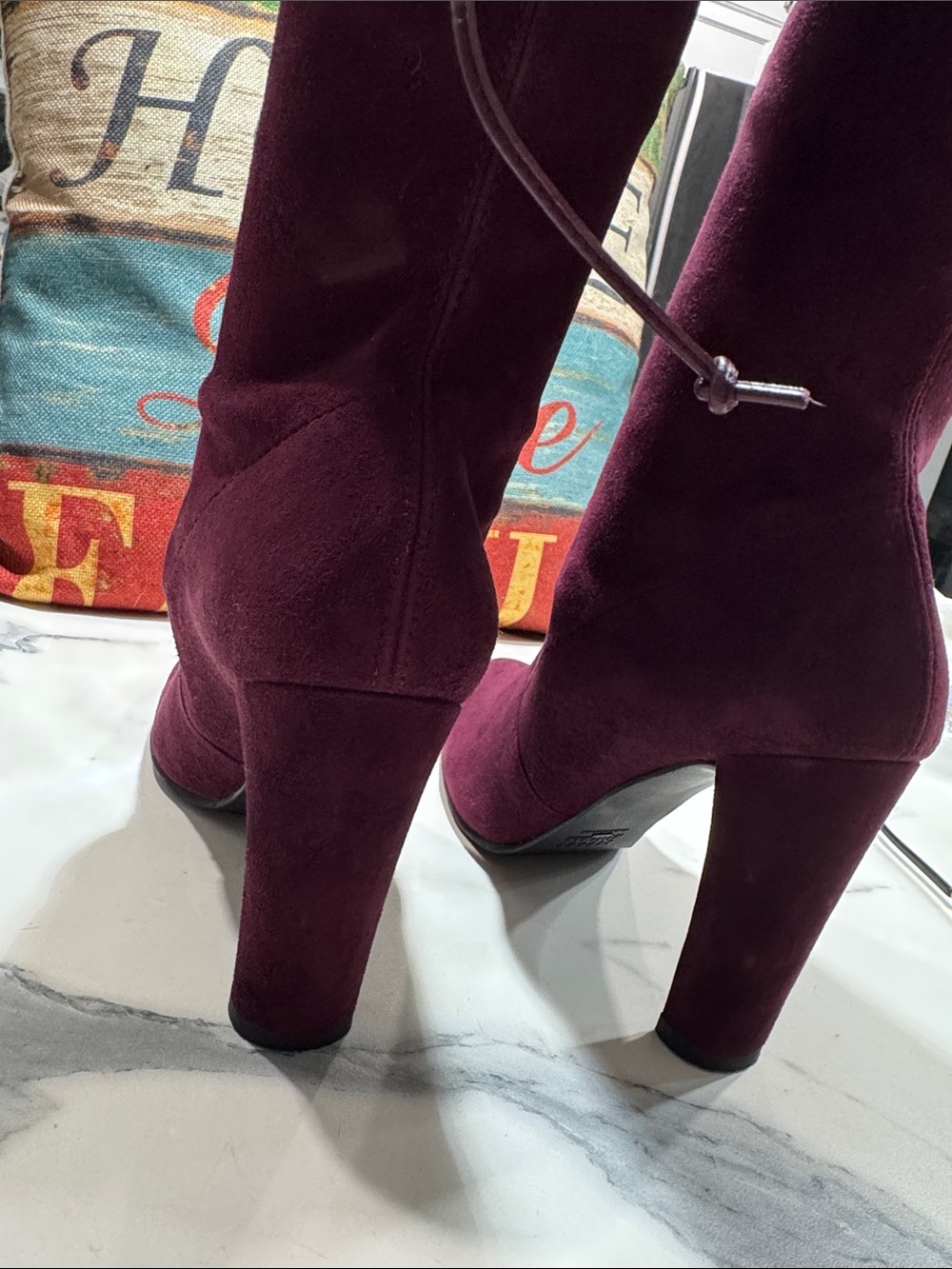 Stuart Weitzman Burgundy Over-the-Knee Suede Boots - Picture 6 of 9